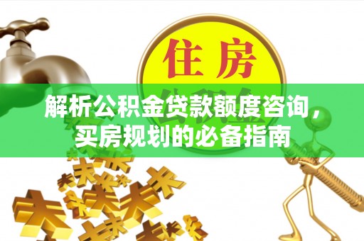 夏县解析公积金贷款额度咨询，买房规划的必备指南