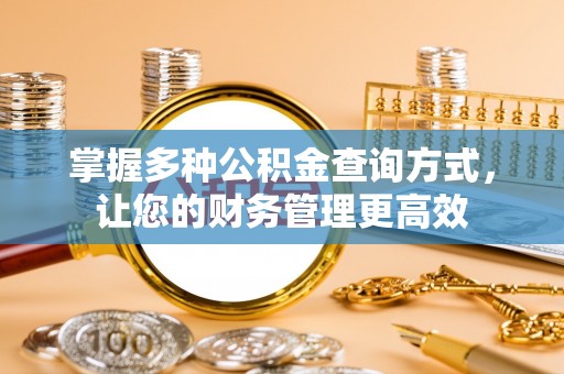 夏县掌握多种公积金查询方式，让您的财务管理更高效
