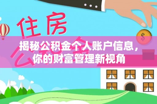 夏县揭秘公积金个人账户信息，你的财富管理新视角